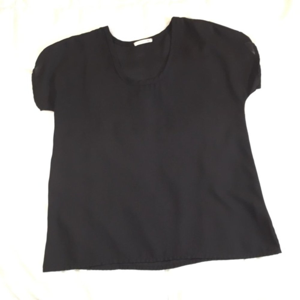 SOPRANO Wrinkle-free Short Sleeve Black Tee Shirt | Size XS